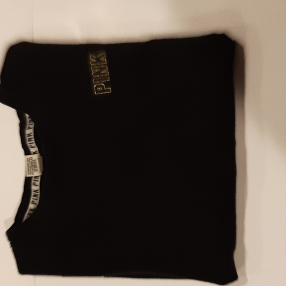 Women's Size L Victoria's Secret Pink Black Sweatshirt White Pink On The Back - Picture 6 of 7